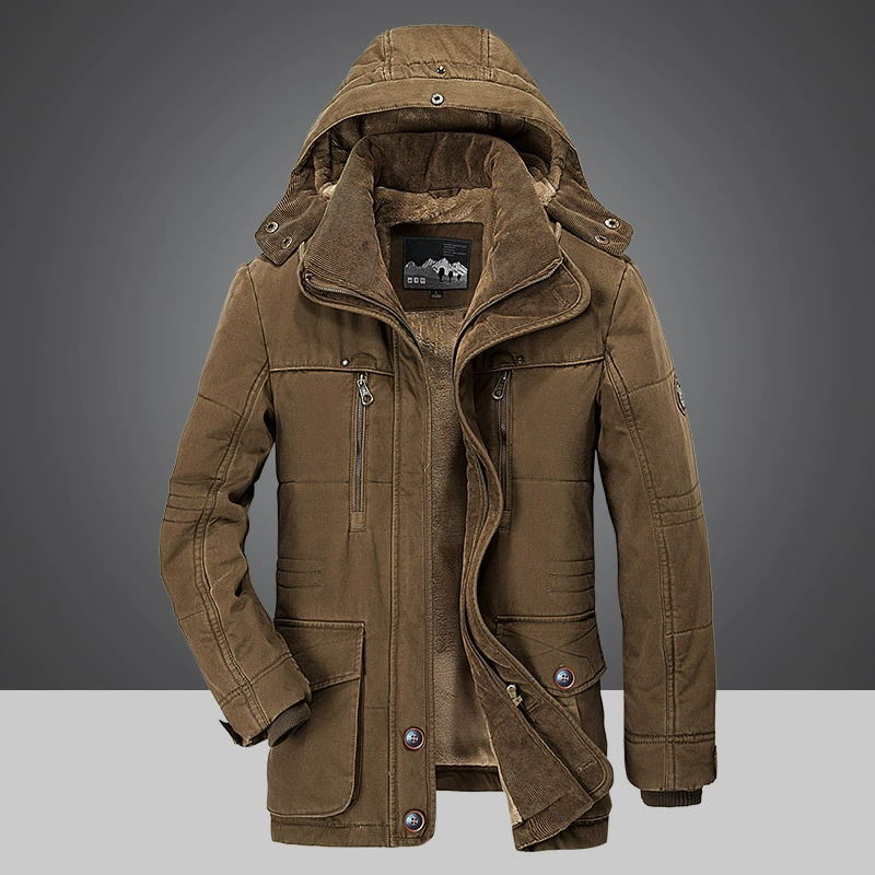 Chaquetón Hombre Invierno Abrigo Caliente Capucha