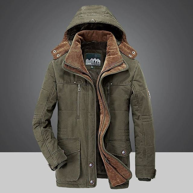 Chaquetón Hombre Invierno Abrigo Caliente Capucha