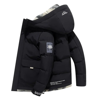 Chaqueta invernal abrigada con capucha para hombre - Vestiria