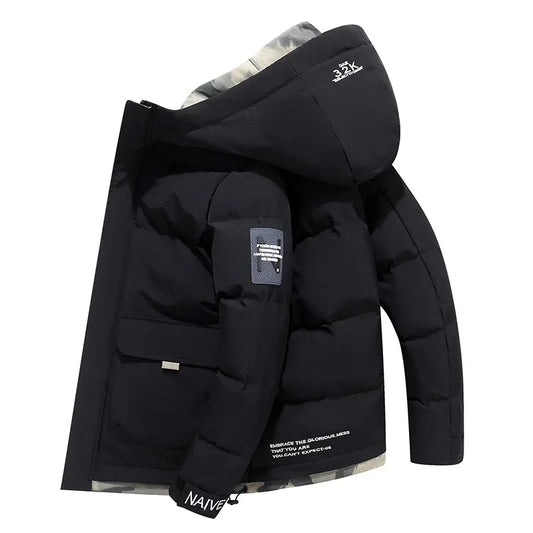 Chaqueta invernal abrigada con capucha para hombre - Vestiria