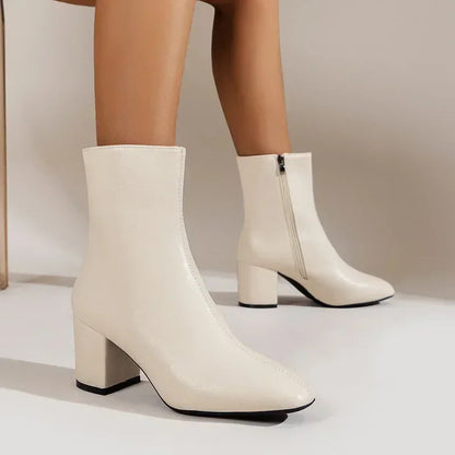Botas Mujer Tacón Alto Cremallera Elegantes