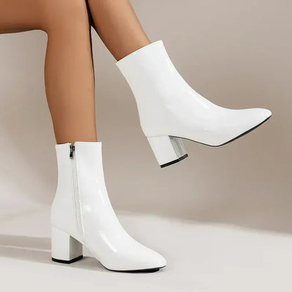 Botas Mujer Tacón Alto Cremallera Elegantes