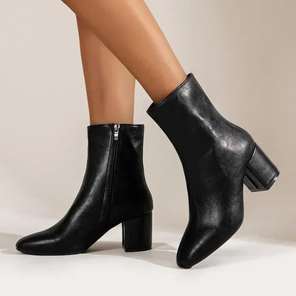 Botas Mujer Tacón Alto Cremallera Elegantes - Vestiria