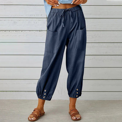 Pantalón ligero de verano con cintura ajustable - Vestiria