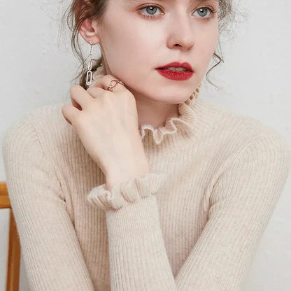 Jersey Cuello Alto Floral Elegante