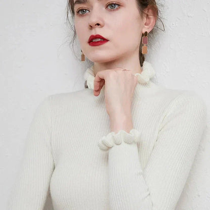 Jersey Cuello Alto Floral Elegante
