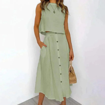 Falda Midi y Top Cómodo para Mujer