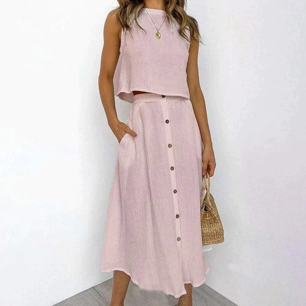 Falda Midi y Top Cómodo para Mujer