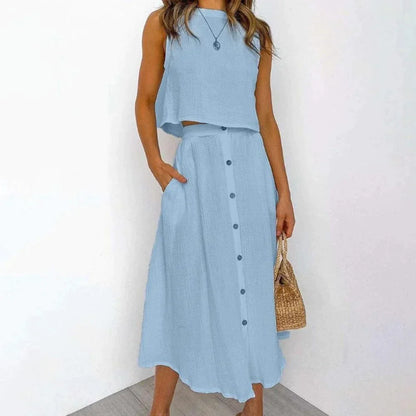 Falda Midi y Top Cómodo para Mujer