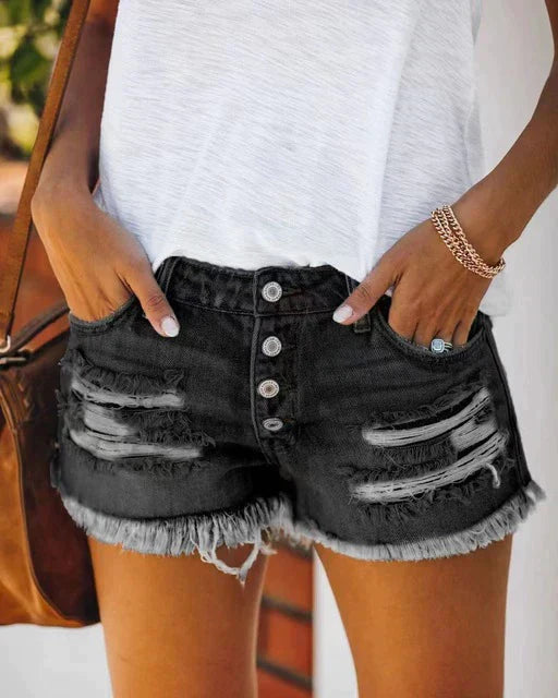 Pantalones Cortos Vaqueros Mujer Estilo Casual - Vestiria