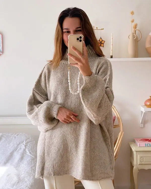 Sudadera Cuello Alto Mujer Invierno Suave