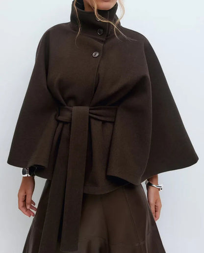 Abrigo Capa Invierno Mujer Cuello Alto