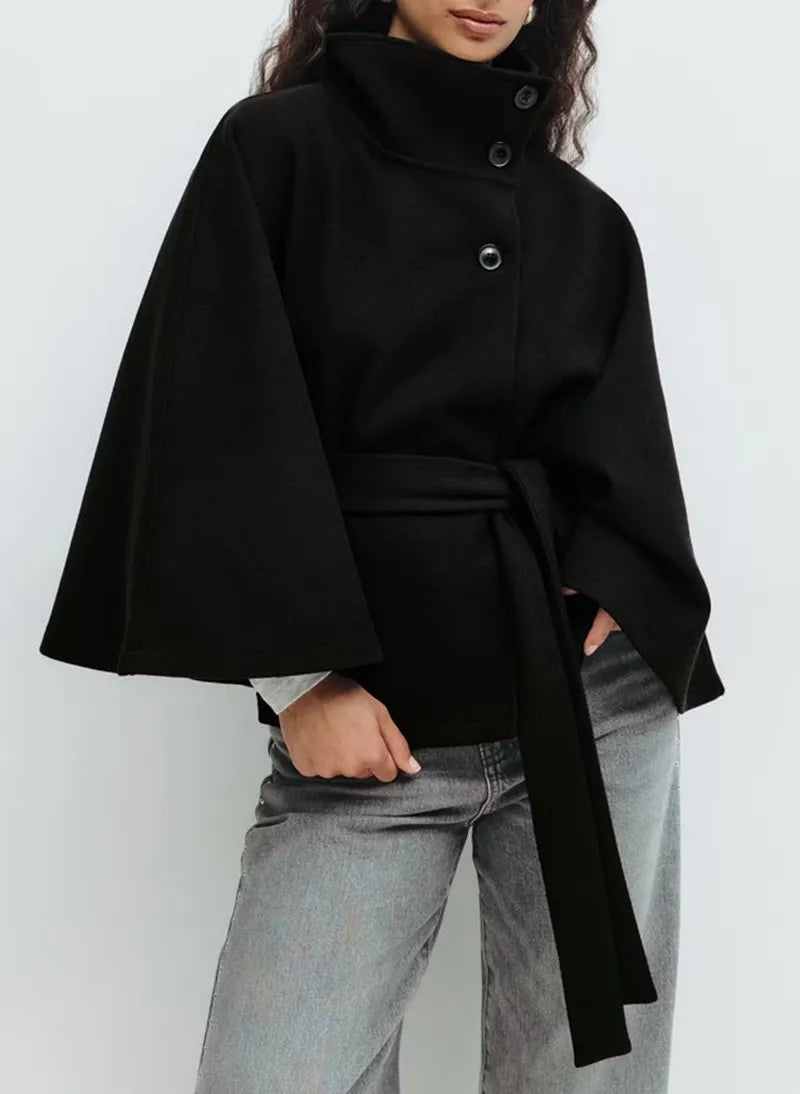 Abrigo Capa Invierno Mujer Cuello Alto - Vestiria