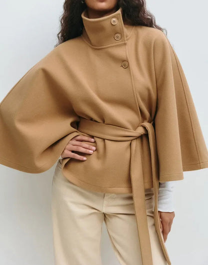 Abrigo Capa Invierno Mujer Cuello Alto