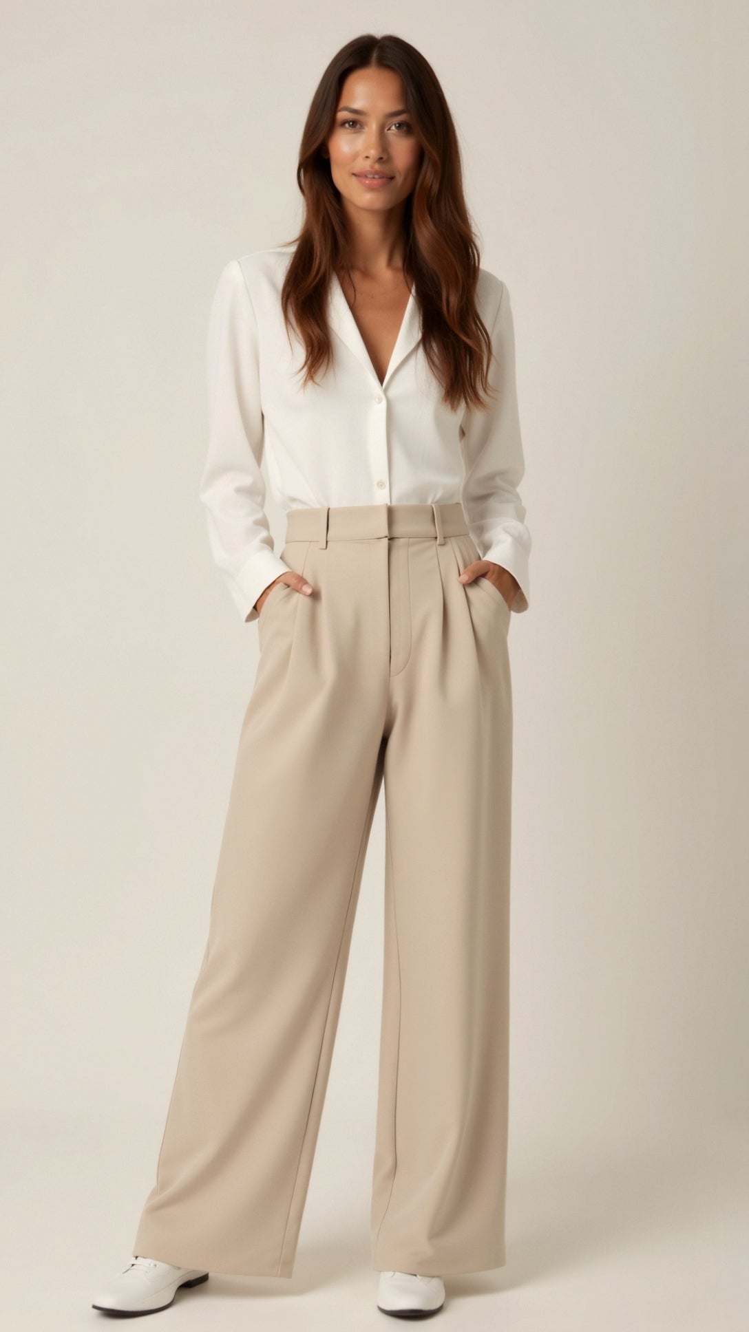 Pantalones Mujer Amplios Cintura Alta Primavera - Vestiria