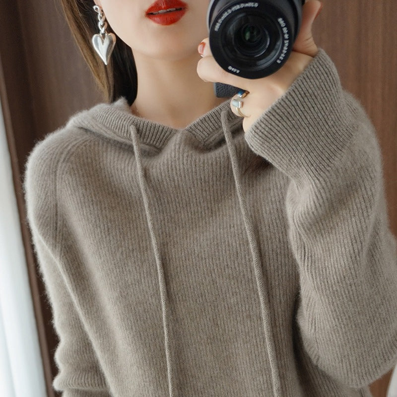 Chaquetón de Lana con Capucha Cálido