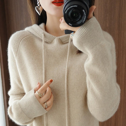 Chaquetón de Lana con Capucha Cálido