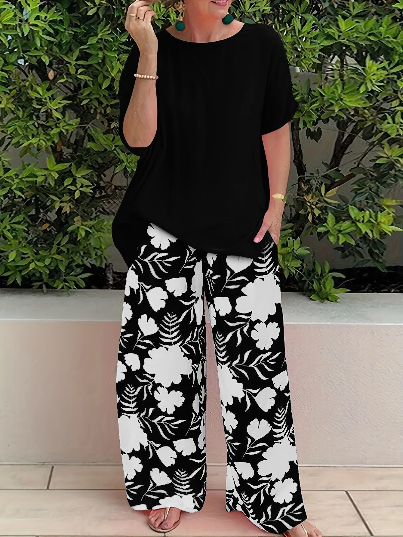 Conjunto Mujer Floral Cómodo Verano - Vestiria