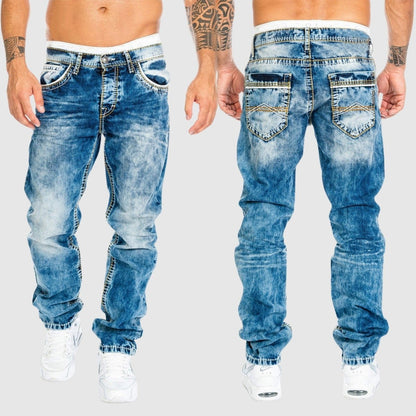 Pantalones Vaqueros Hombre Desgastados Clásicos - Vestiria