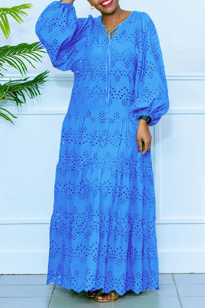 Vestido Maxi Informal Manga Larga