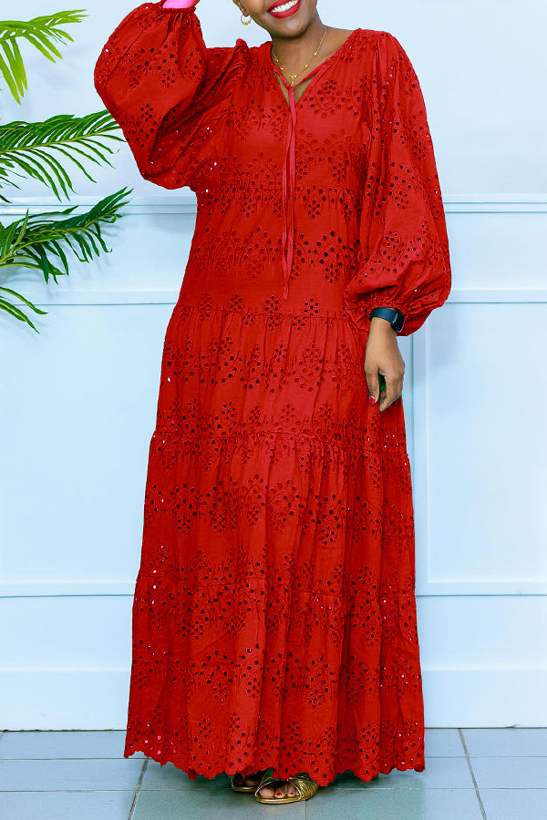 Vestido Maxi Informal Manga Larga
