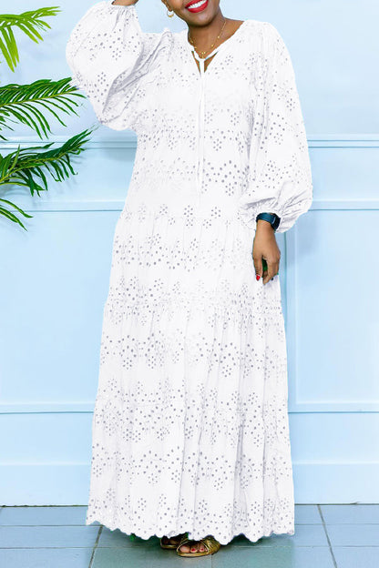 Vestido Maxi Informal Manga Larga - Vestiria