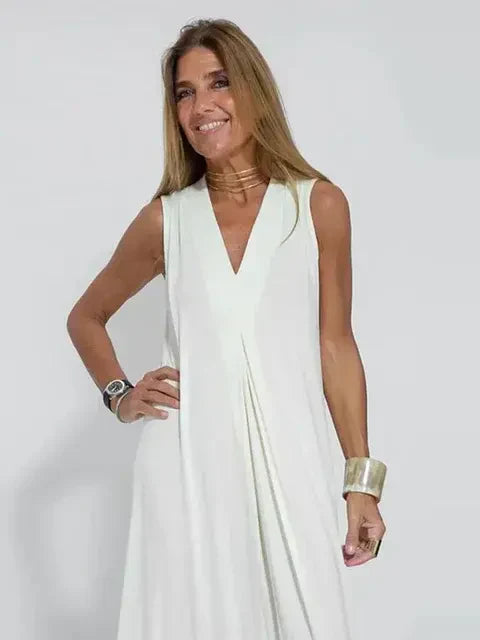 Vestido Mocha con Cárdigan Abotonado