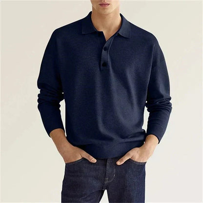 Camisa Polo Elegante Hombre Manga Larga