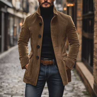 Chaqueta de Piel Hombre Clásica Texturizada