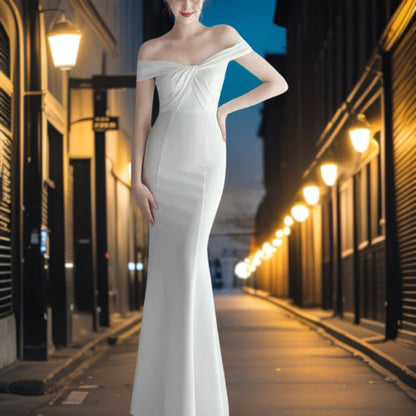 Vestido Noche Satén Elegante Mujer