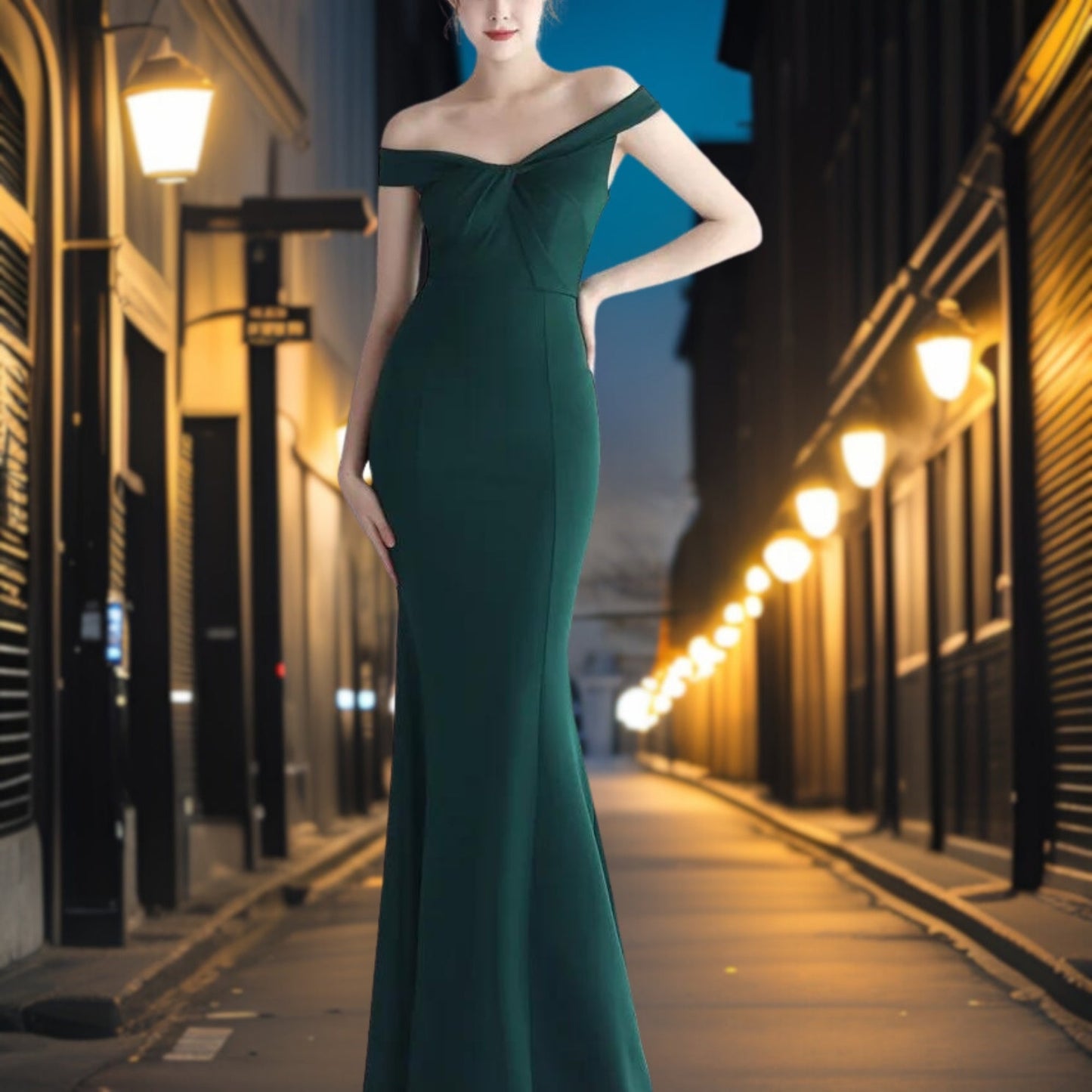 Vestido Noche Satén Elegante Mujer