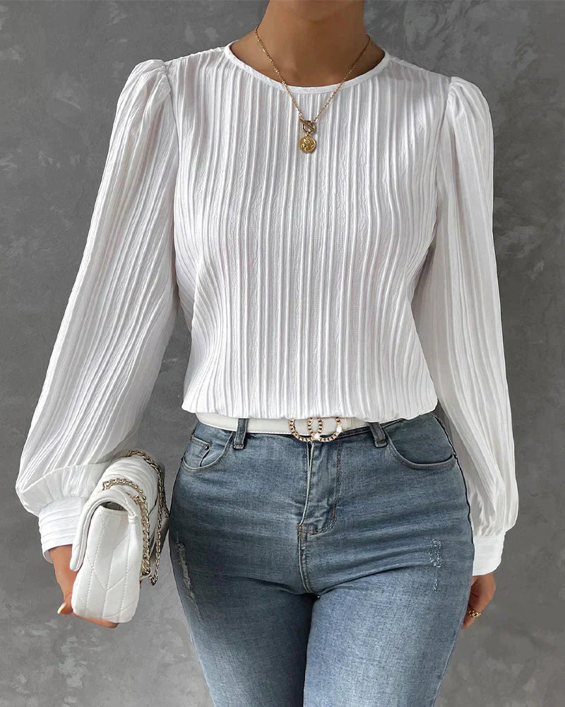 Blusa Mujer Elegante Mangas Farol - Vestiria