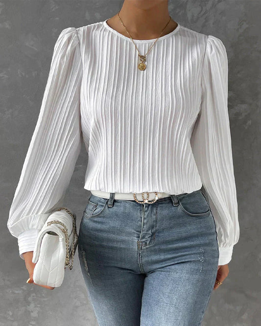 Blusa Mujer Elegante Mangas Farol - Vestiria