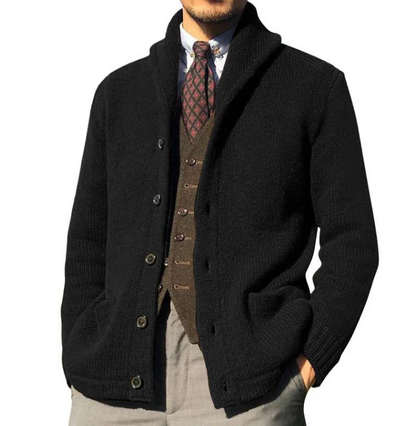 Chaqueta de punto cálido para hombre con cierre