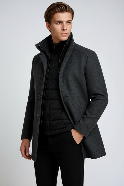 Chaqueta Invierno Hombre Cuello Alto Abierto