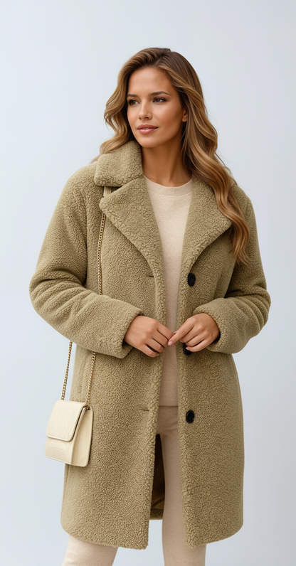 Chaquetón Mujer Peluche Abierto Botones LUNARA