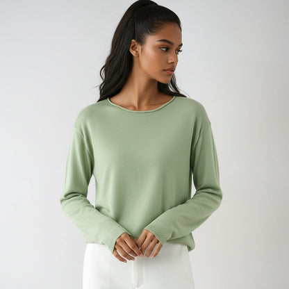 Sudadera Mujer Cuello Redondo Manga Larga Suave