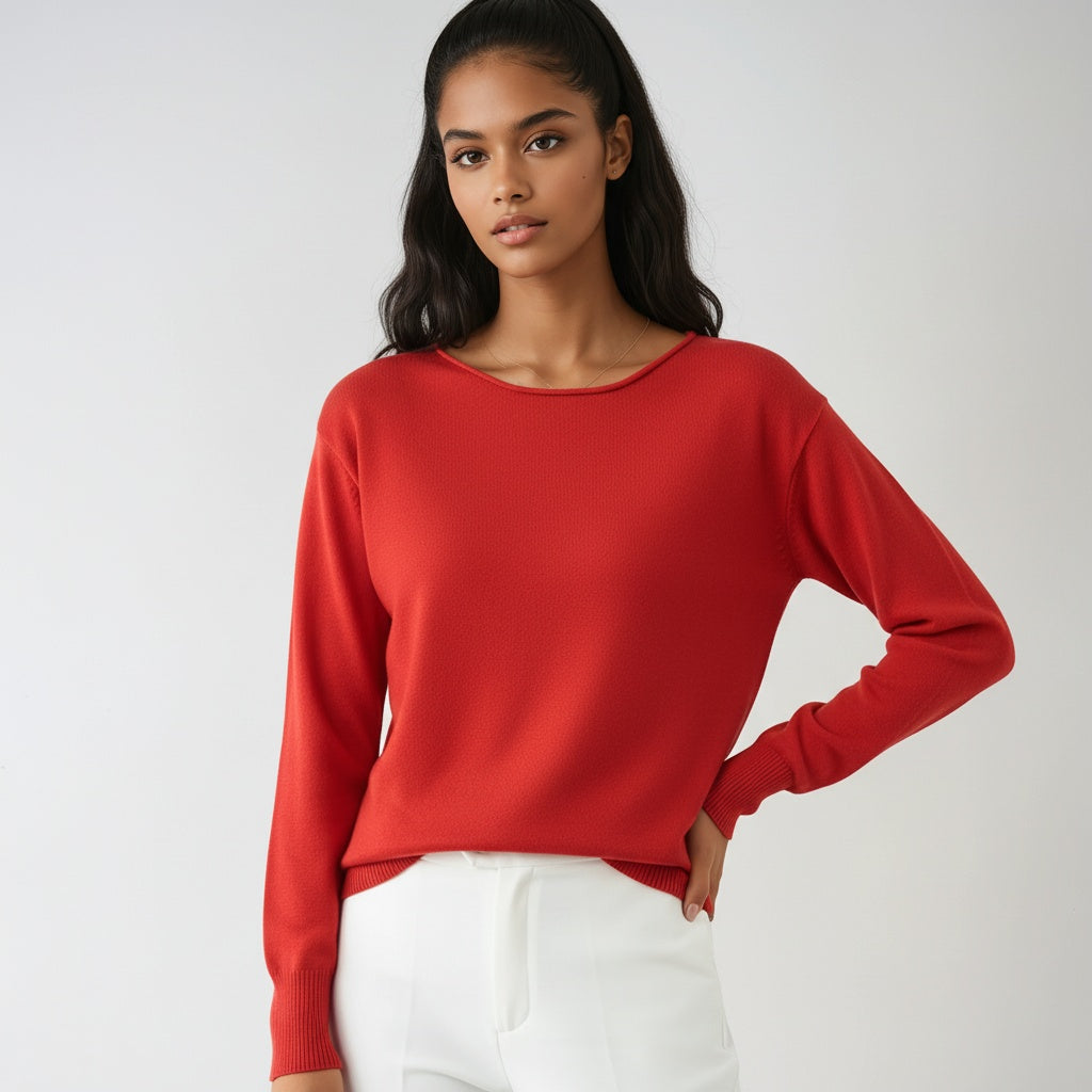 Sudadera Mujer Cuello Redondo Manga Larga Suave