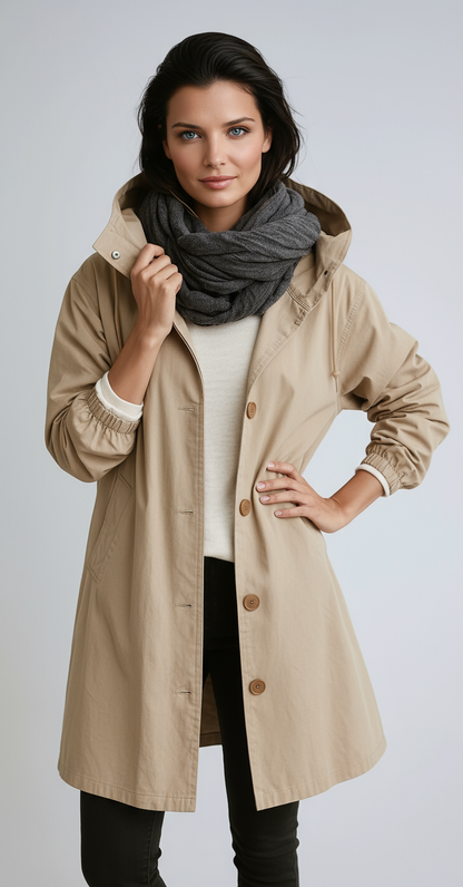 Chaquetón Mujer Largo Cálido con Capucha