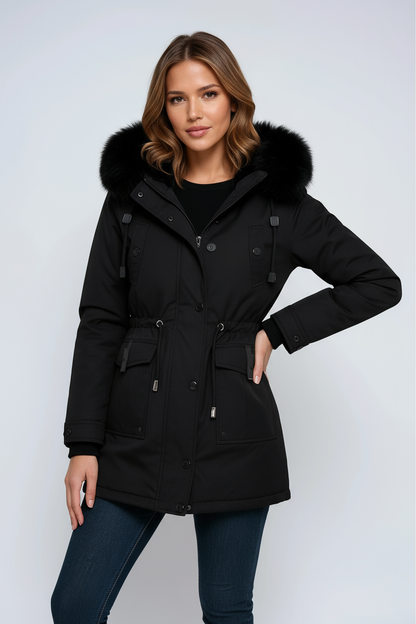 Parka Invierno Mujer Abultada Cuello Pelo