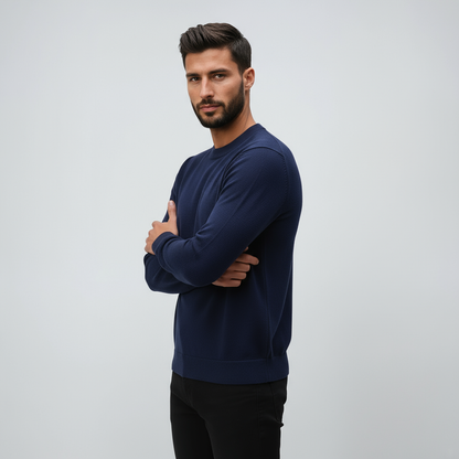 Jersey Hombre Clásico Cuello RedondoIntialized Minimalista → Jersey Hombre Sencillo y Elegante