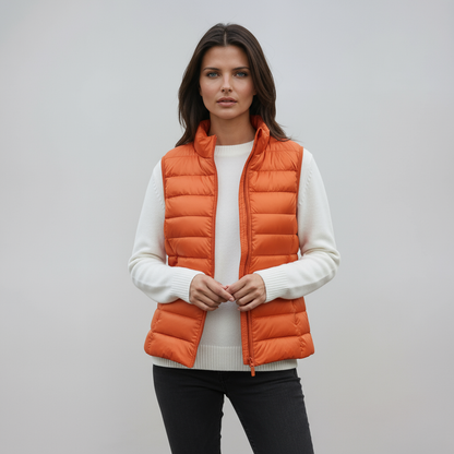 Chaleco Acolchado Mujer Cuello Alto Ligero
