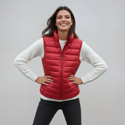 Chaleco Acolchado Mujer Cuello Alto Ligero