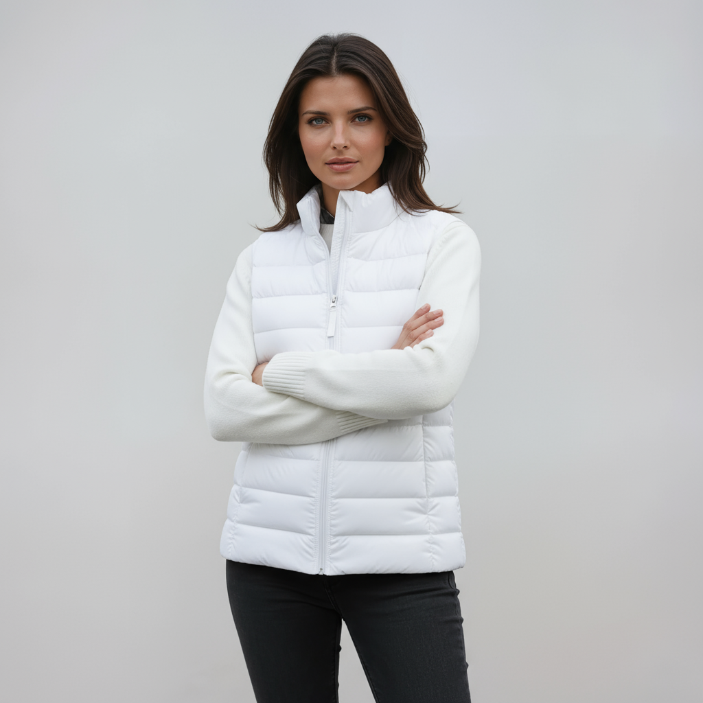 Chaleco Acolchado Mujer Cuello Alto Ligero
