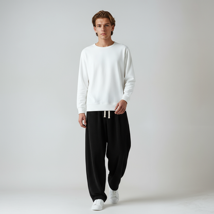 Pantalón Pana Amplio Hombre Cinturón Ajustable