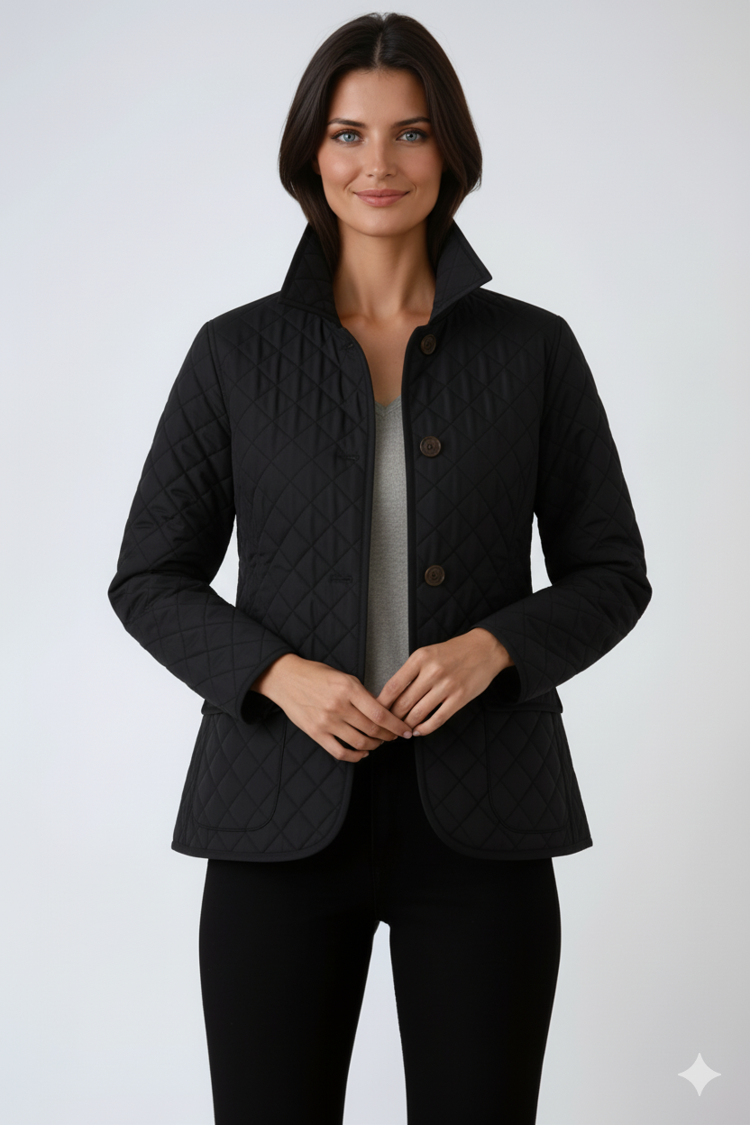Chaqueta Acolchada Mujer Invierno Cierre Botones