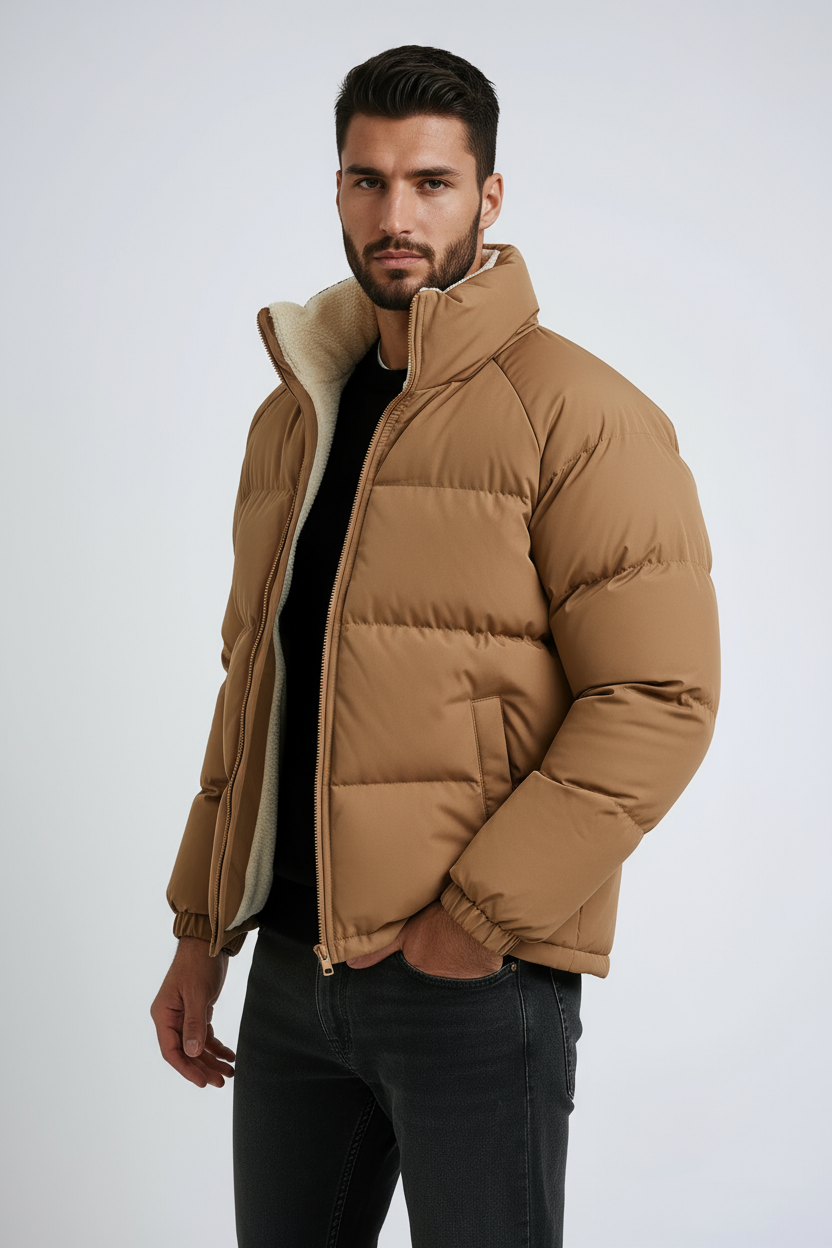 Chaquetón de invierno abrigado con forro polar hombre