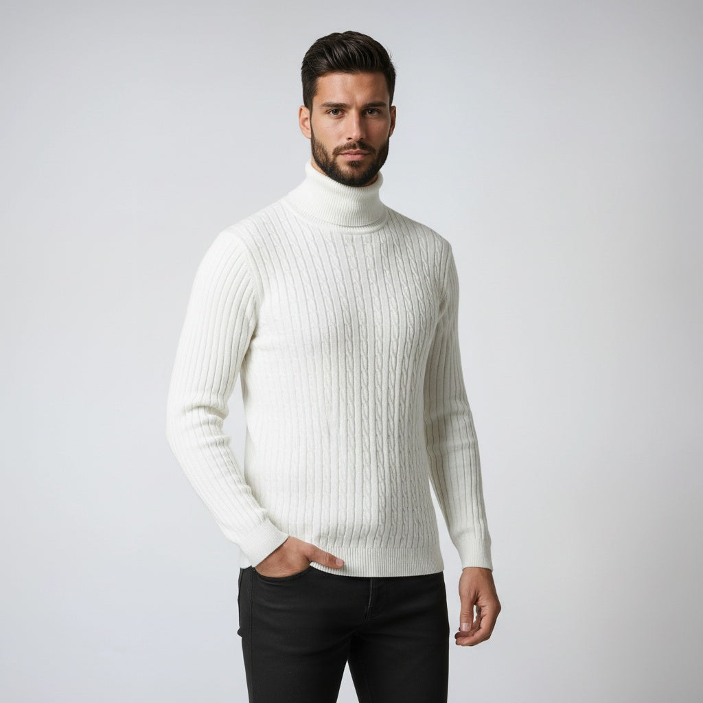 Chaquetón de punto hombre cuello alto abrigado