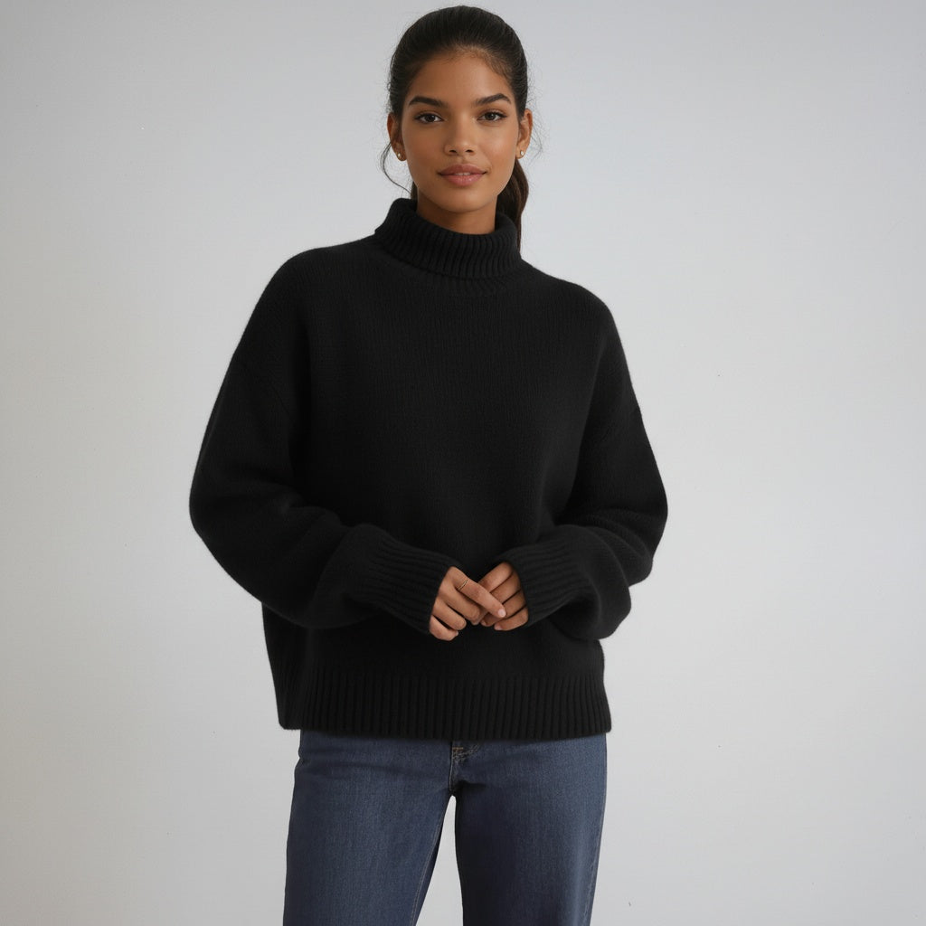 Sudadera Mujer Punto Cuello Alto Manga Larga