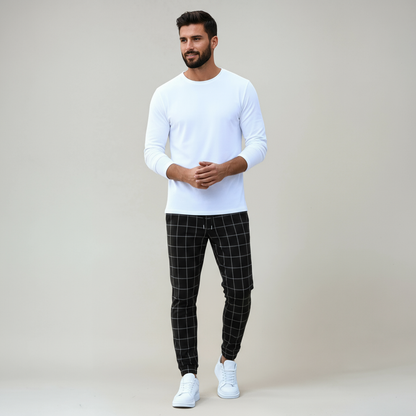 Pantalón Hombre Cuadros Ajustable
